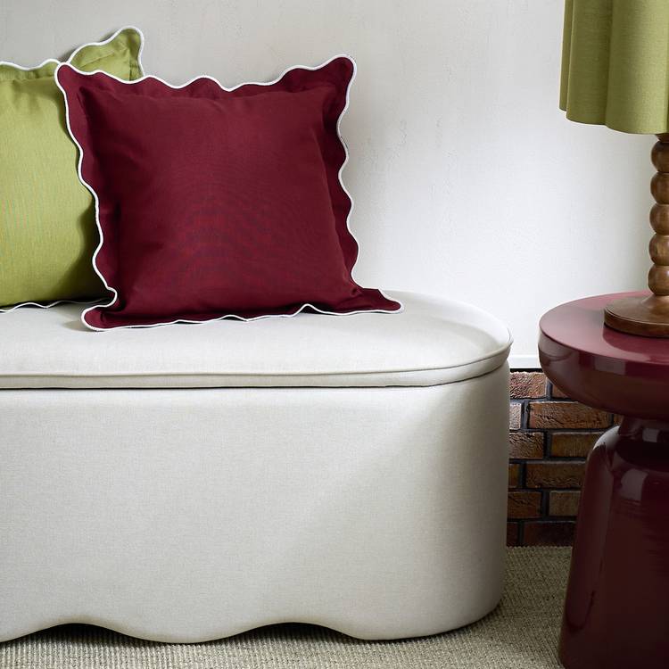 Habitat Scallop Cushion - Pomegranate - 43x43cm 0