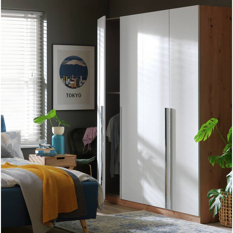 Habitat Munich 4 Door Wardrobe - White & Oak Effect 0