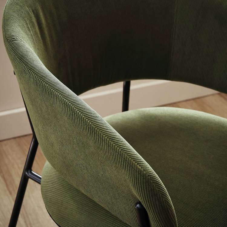Habitat Sawyer Pair Of Fabric Dining Chair - Green 0