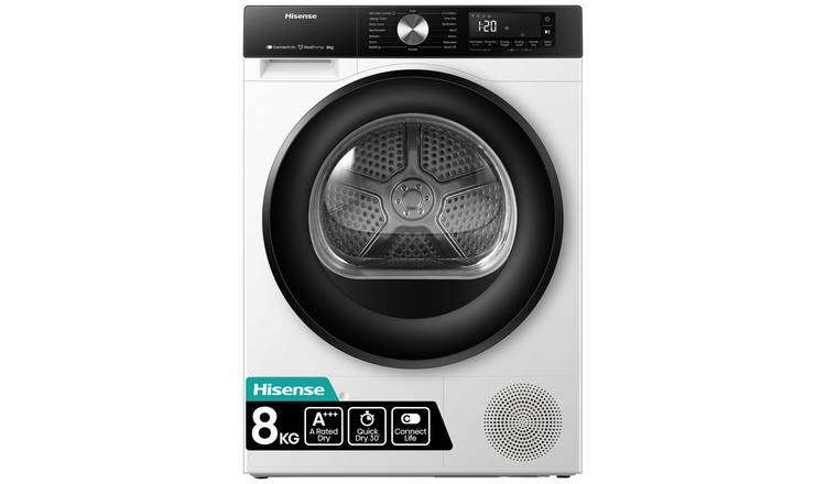 Hisense DH3S802BW3 8KG Heat Pump Tumble Dryer - White
