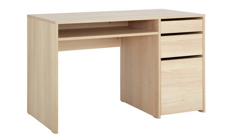 Buy Argos Home Pepper 2 Drawer Pedestal Desk Oak Effect