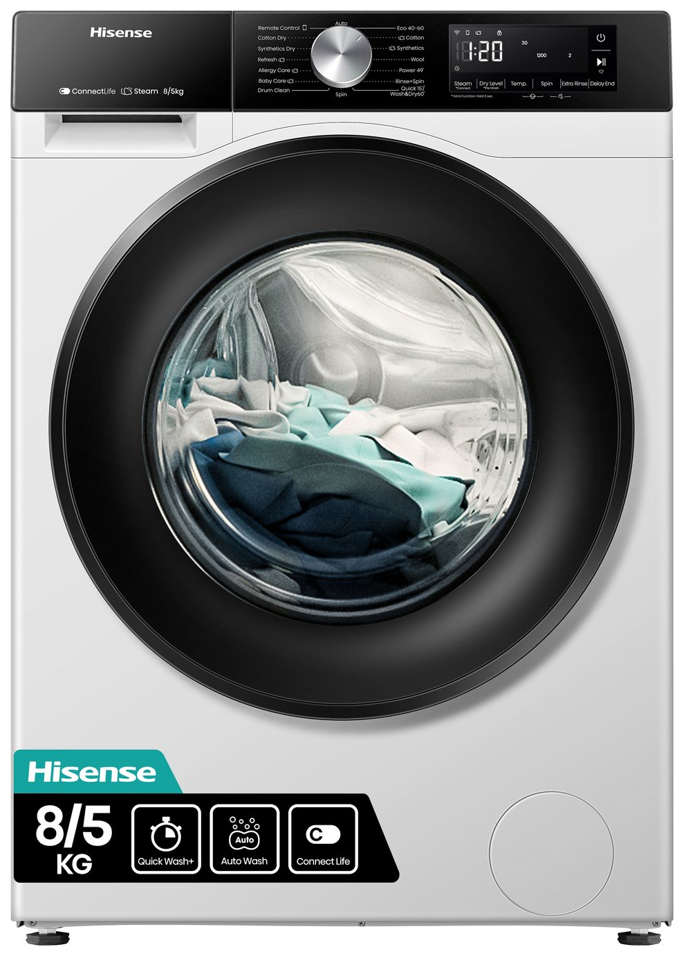 Hisense 3S Series WD3S8043BW3 8/5KG Spin Washer Dryer -White