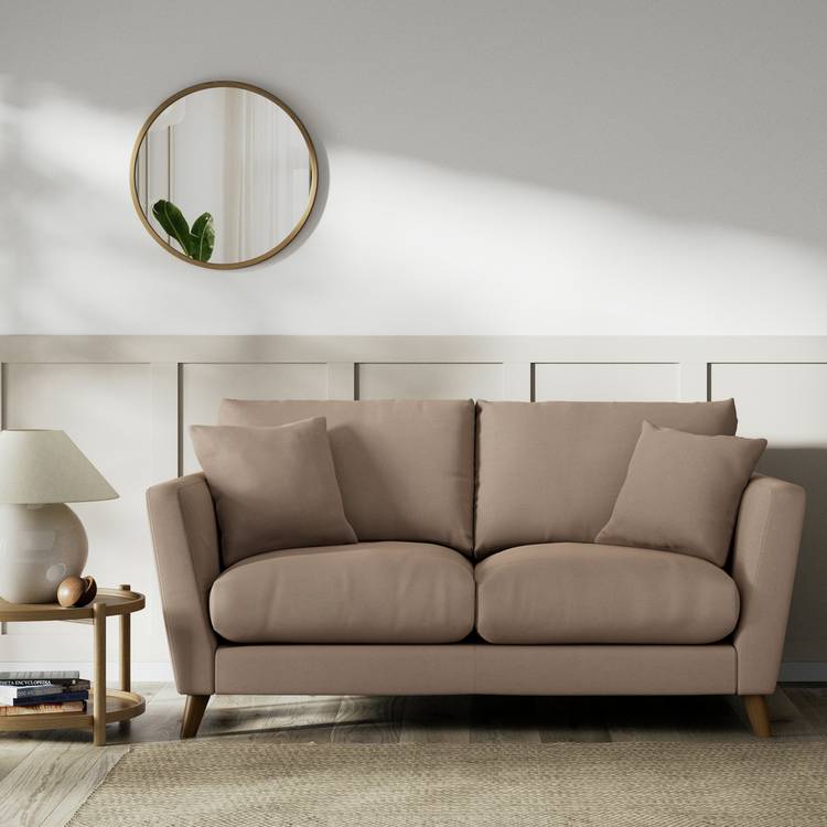 Habitat Lomond Fabric 2 Seater Sofa - Biscuit - Dark Leg 0