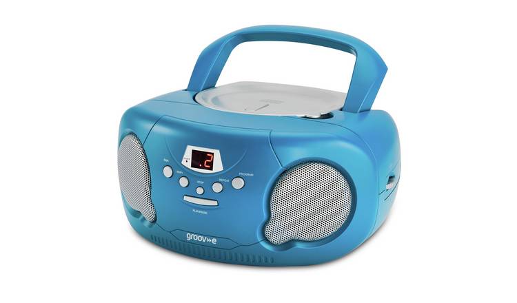 Groov-e Boombox CD Player with Radio – Blue