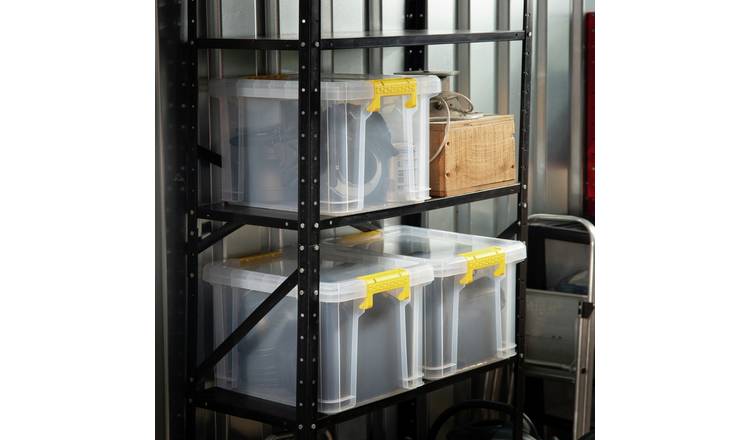 Strata Stackmaster 3 x 35 Litre Plastic Storage Boxes- Clear
