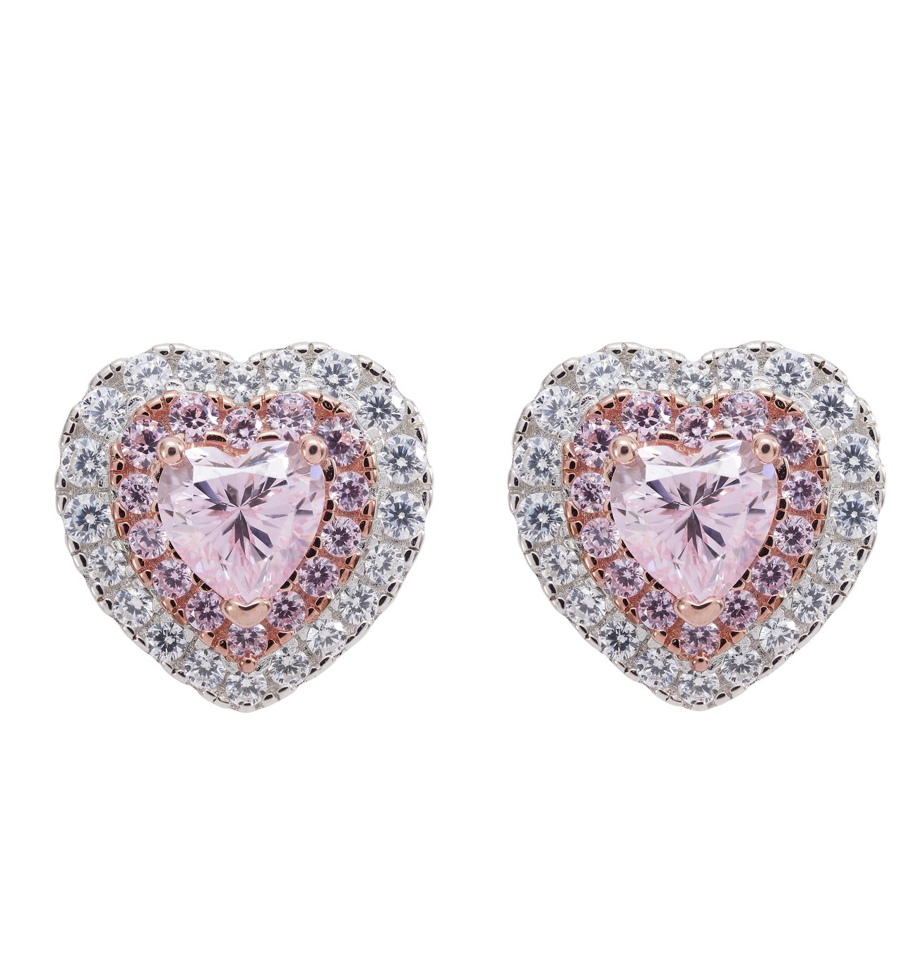 Revere 9ct Rose Gold and Silver Heart Stud Earrings Review