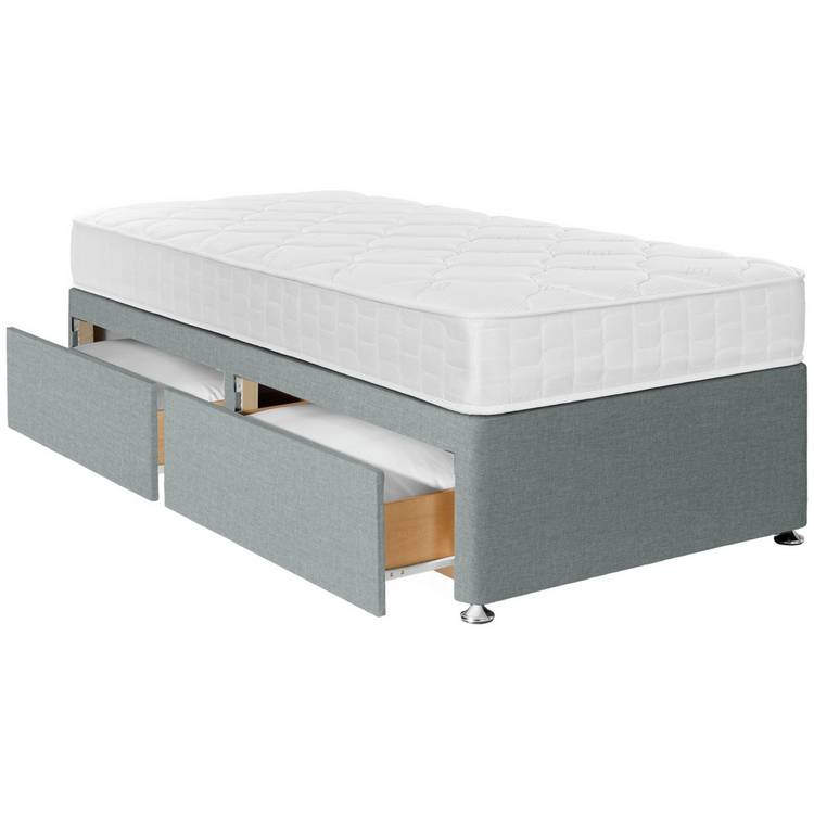 Argos Home Dalham Memory Single 2 Drawer Divan Bed - Grey 0