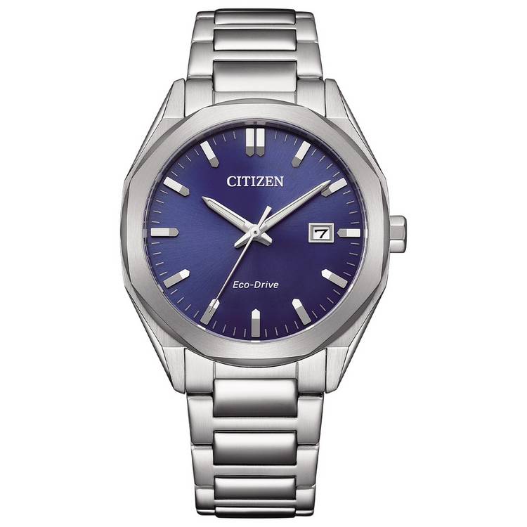 Citizen Mens Eco-Drive Blue Dial Bracelet Watch 0