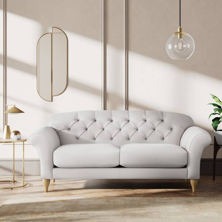 Habitat Brooker Fabric  3 Seater Sofa - Natural - Ash Leg  0