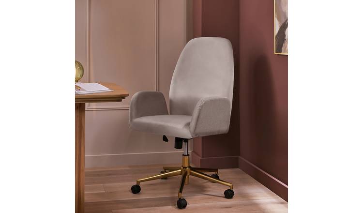 Habitat Clarice Velvet Office Chair - Beige
