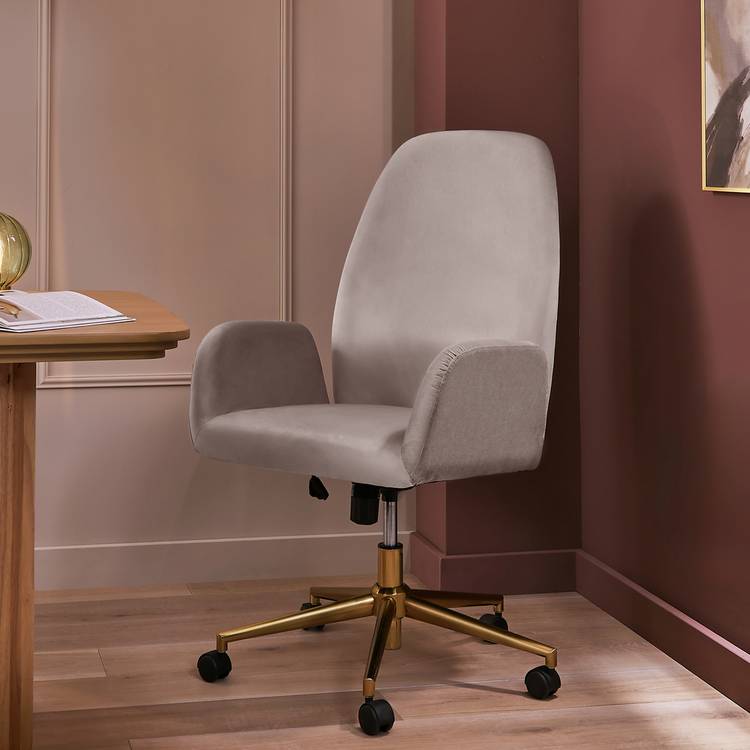 Habitat Clarice Velvet Office Chair - Beige 0