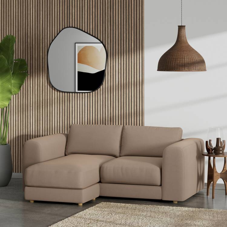 Habitat Ayr Reversible Corner Sofa - Biscuit - Ash Leg 0