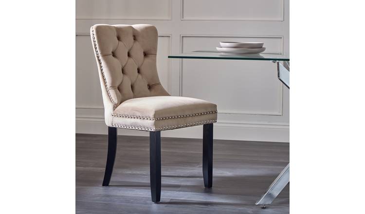 Argos Home Princess Velvet Dining Chair - Taupe