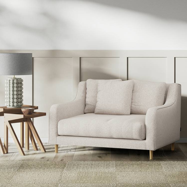 Habitat Swift Fabric Cuddle Chair - Natural - Ash Leg 0