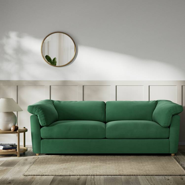 Habitat Wynn Fabric 4 Seater Sofa - Green - Ash Leg 0