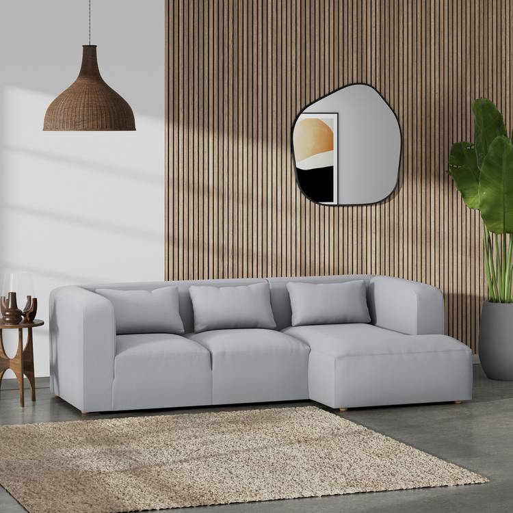Habitat Lars Right Hand Corner Sofa - Grey - Ash Leg 0