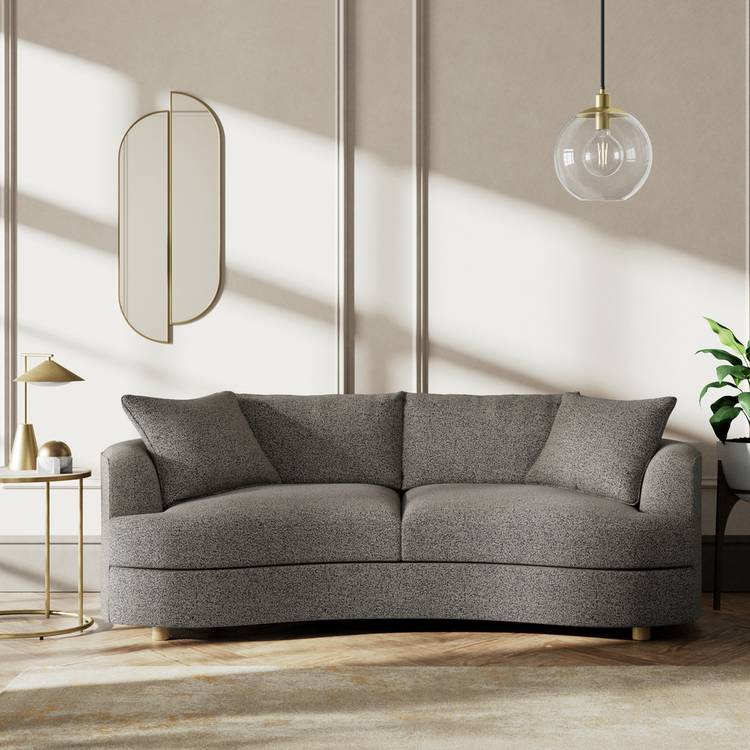 Habitat Sacha Fabric 3 Seater Sofa - Charcoal - Ash Leg 0
