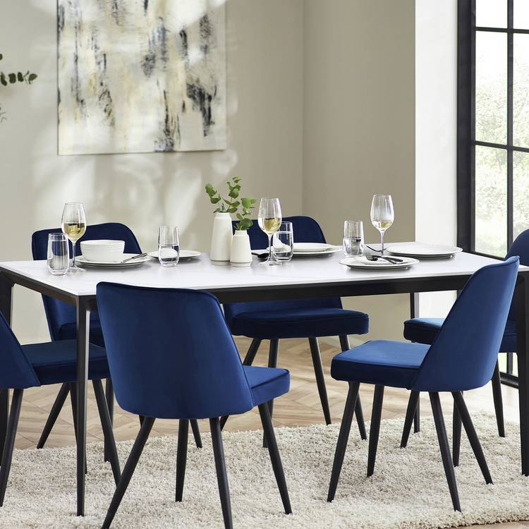 Julian Bowen Dexter 6 Seater Dining Table - White 0