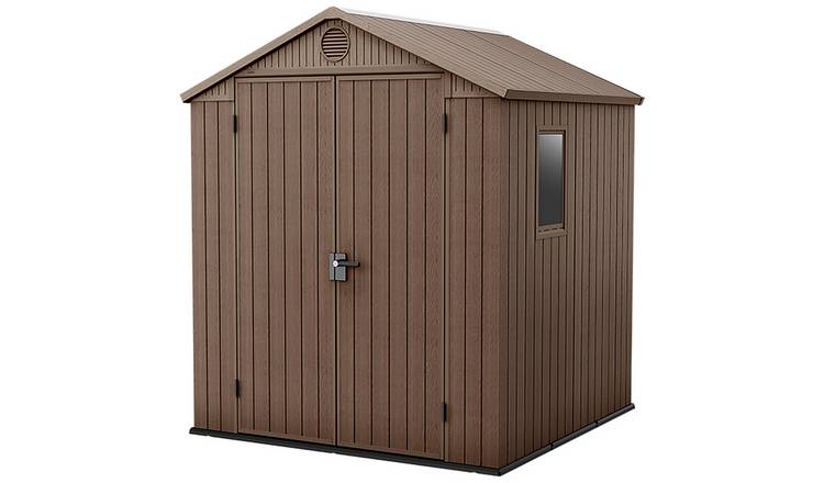 Keter Darwin Apex Garden Storage Shed 6 x 6ft - Brown