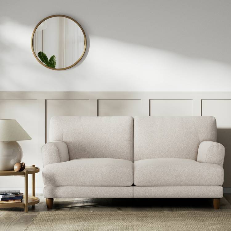 Habitat Askem Fabric 2 Seater Sofa - Natural - Dark Leg 0
