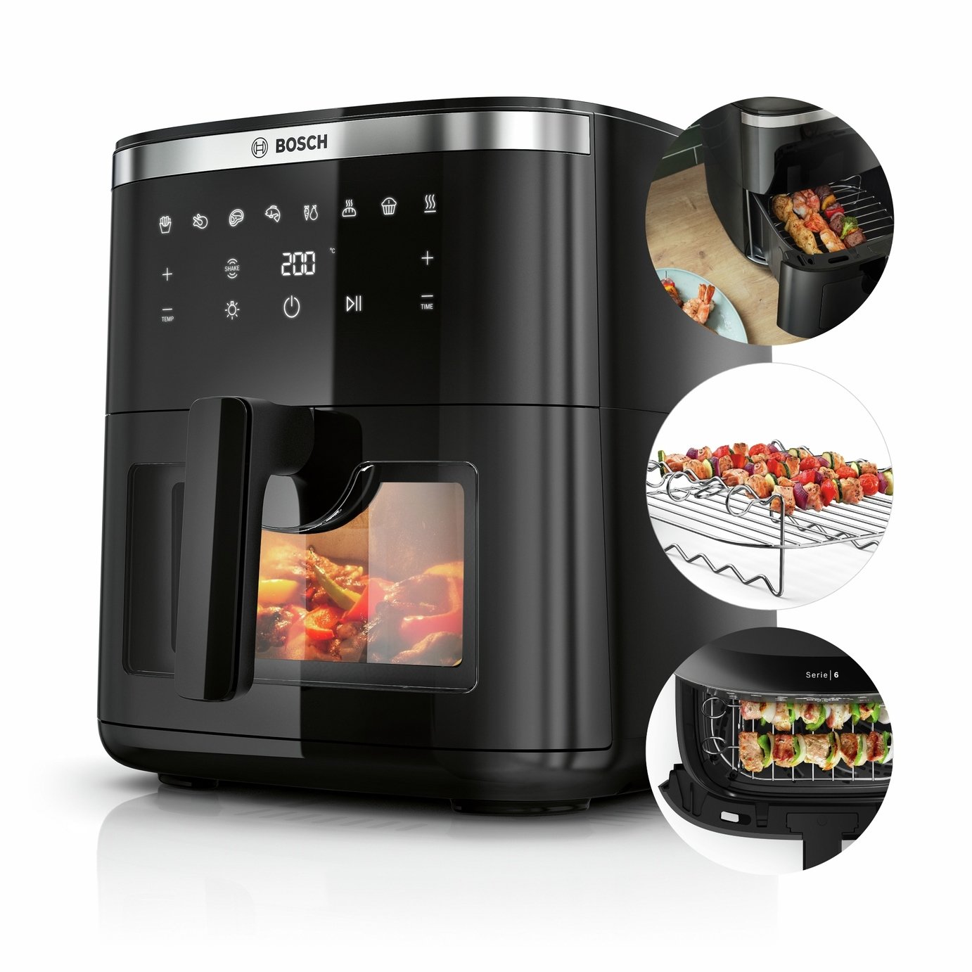 Bosch Series 6 Air Fryer and Grill 7.2L - Black