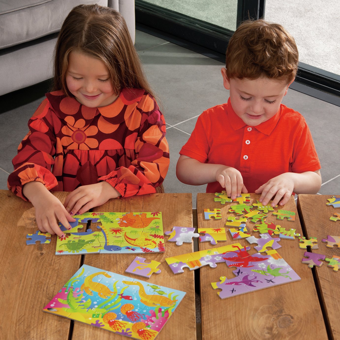 Galt Toys: 4 Puzzle Per Bambini Con Dinosauri, Da 12 A 24 Pezzi, Dai 3 Anni In Su