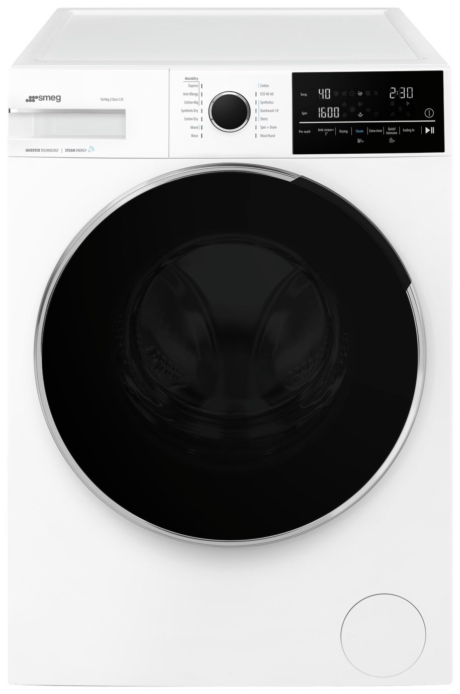 Smeg WDN064SLDUK 10/6KG 1400 Spin Washer Dryer - White