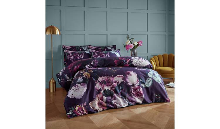 Paoletti Cotton 200 TC Cordelia Purple Bedding Set - Double