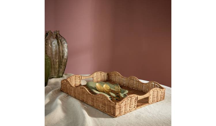 Habitat Rattan Coffee Table Tray - Natural