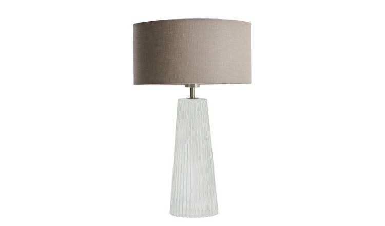 Habitat Le Marais XL Ribbed Glass Table Lamp Base Only-Clear