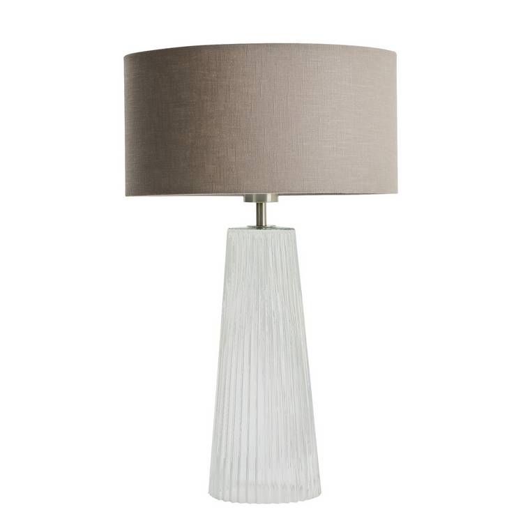 Habitat Le Marais XL Ribbed Glass Table Lamp Base Only-Clear 0