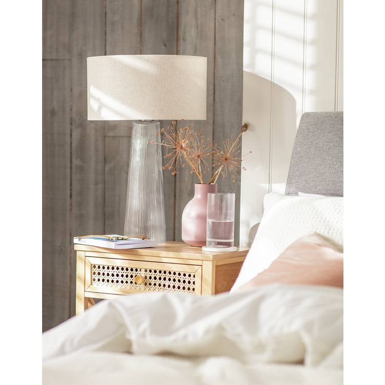 Habitat Le Marais XL Ribbed Glass Table Lamp Base Only-Clear 0