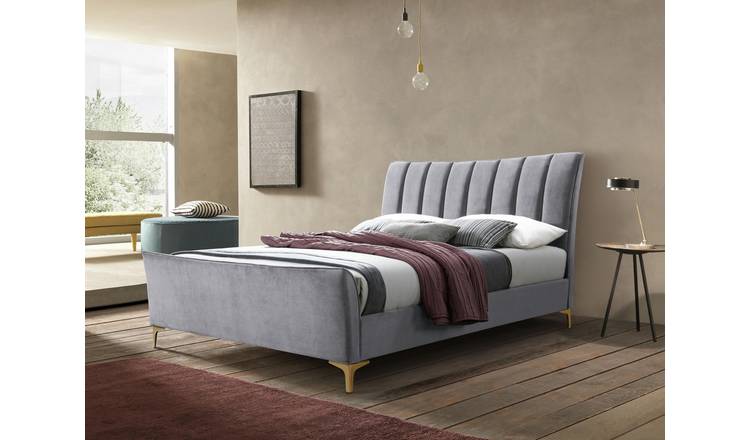 Birlea Clover Kingsize Velvet Bed Frame - Grey