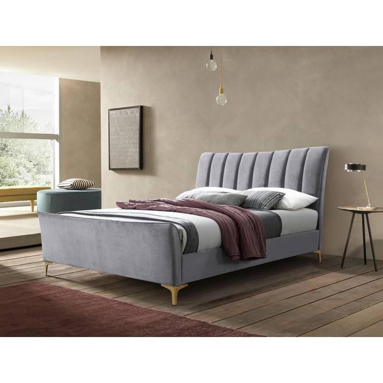 Birlea Clover Kingsize Velvet Bed Frame - Grey 0