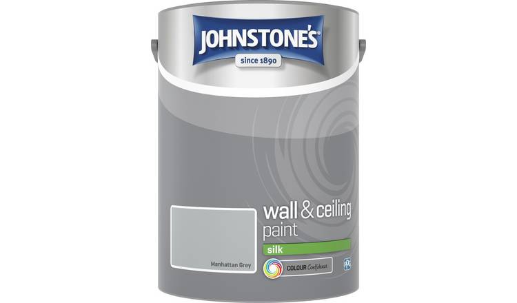 Buy Johnstone S Wall Ceiling Paint Silk 5l Manhattan Grey