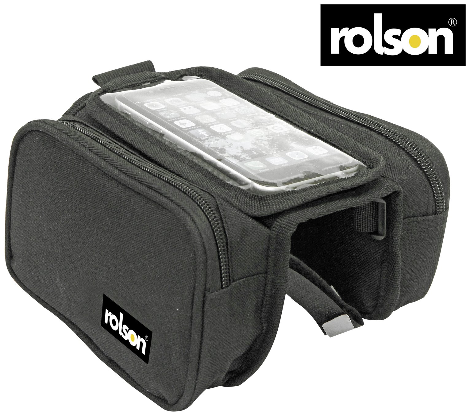 Rolson Double Bike Pannier Bag with Phone Holder