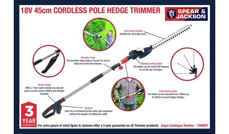 Buy Spear & Jackson Cordless Pole Hedge Trimmer - 18v 