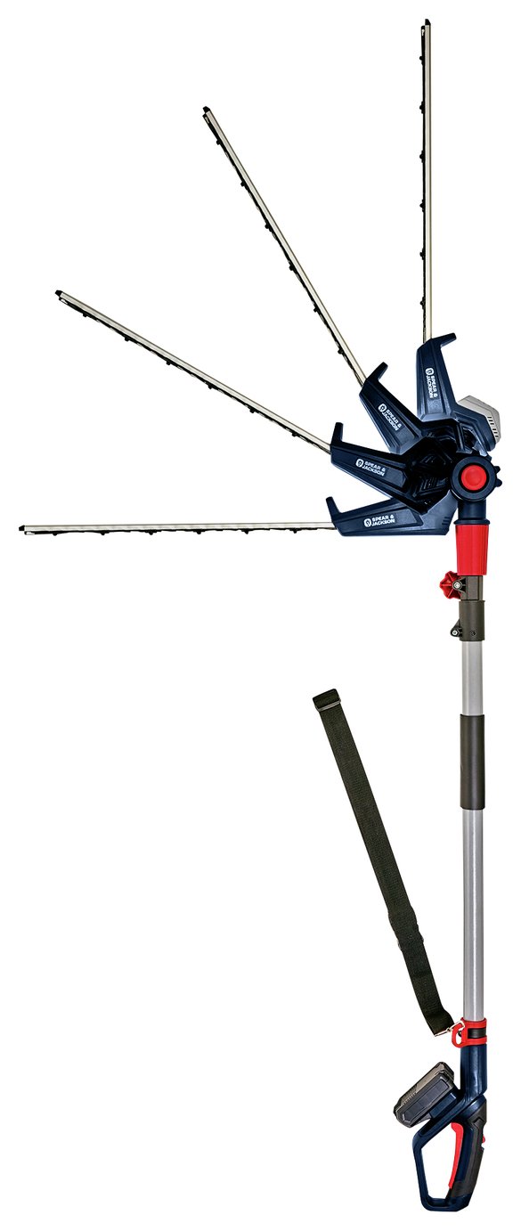 spear & jackson s18ehp cordless pole hedge trimmer