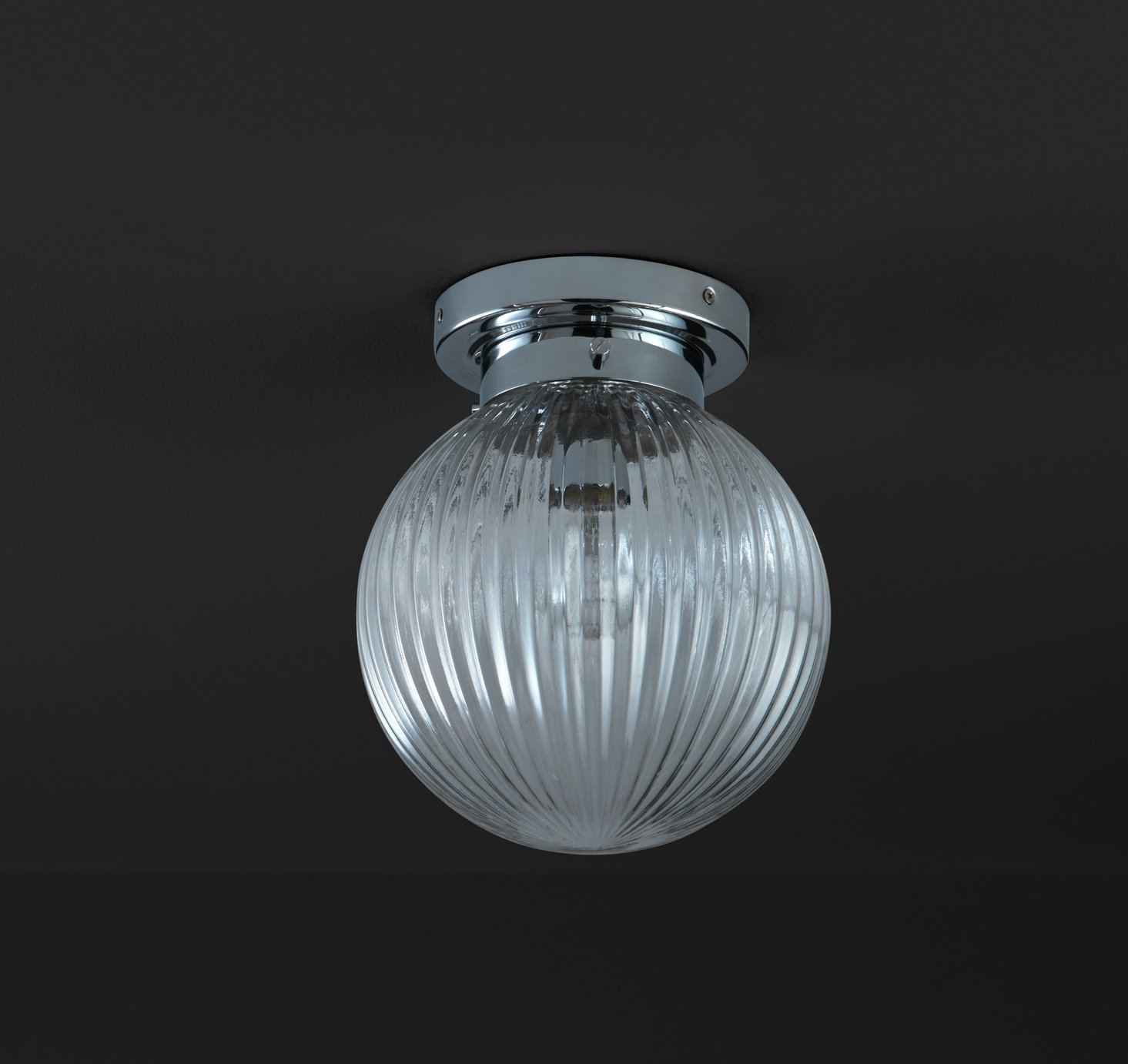 Argos Home Kerridge Ribbed Glass Bathroom Ceiling Light