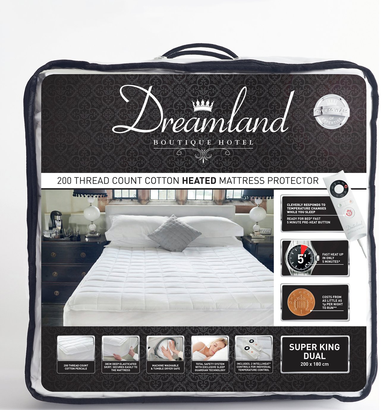 Dreamland Boutique Dual Control Mattress Protector Superking