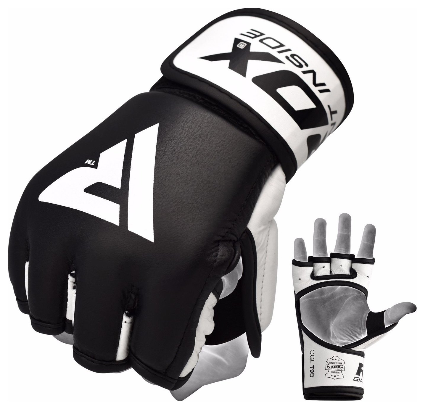 RDX Large/Extra Large MMA Grappling Gloves - Black 