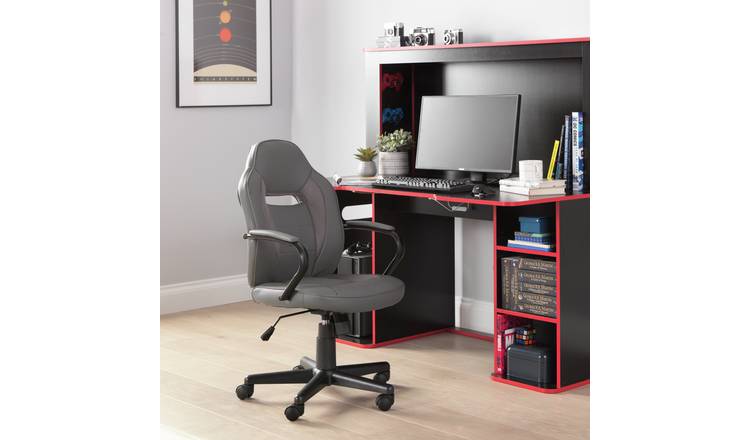Grey Argos Home Mid Back Gaming Chair 