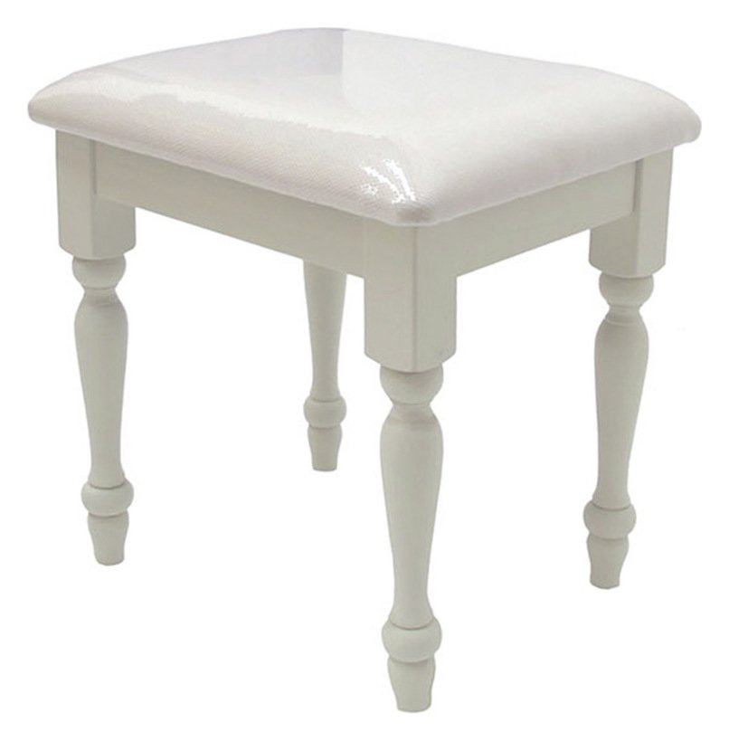 Furnoko Ailesbury Dressing Table Stool Antique White (7594904