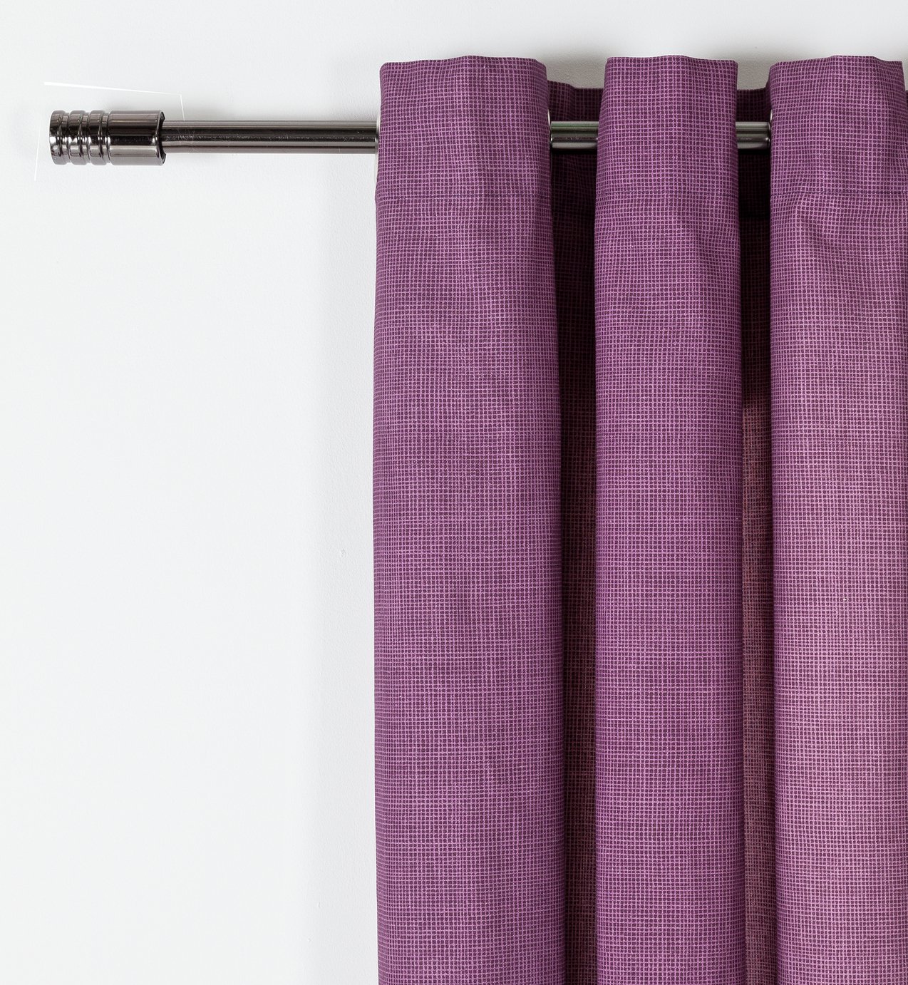 Argos Home Grid Unlined Eyelet Curtains - 117x137cm - Plum