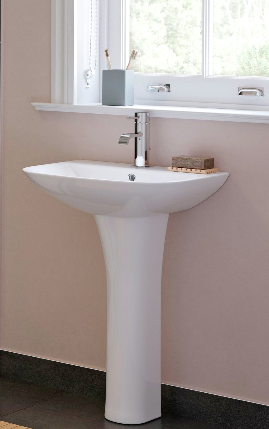 Lavari Lenia Basin & Full Pedestal - White