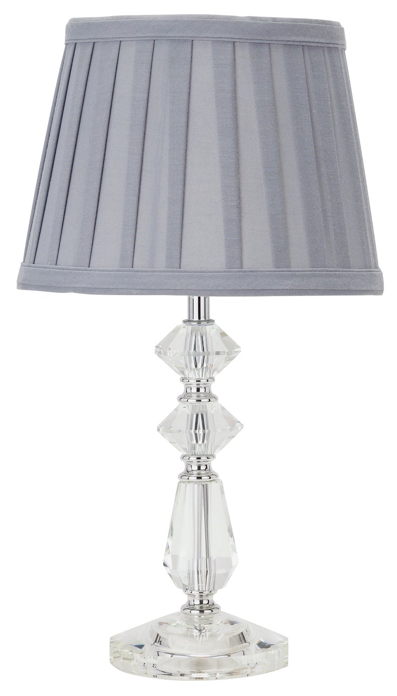 Argos Home Kilmore Glass Table Lamp - Grey