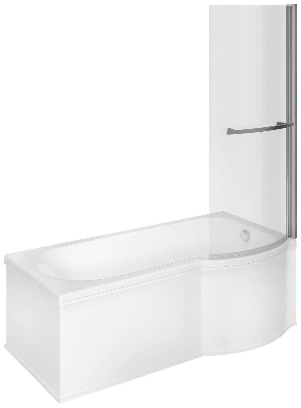 Lavari Frameless Right Curved Single Bath & Shower Screen