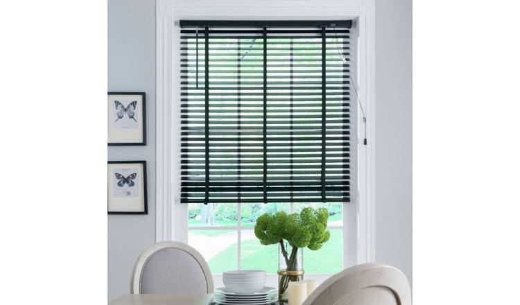 Little Black Book Basswood Black Venetian Blind - 90cm