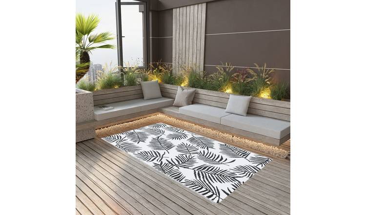 Walplus ARAKIL Outdoor Carpet - White and Black - 190 x 290 cm