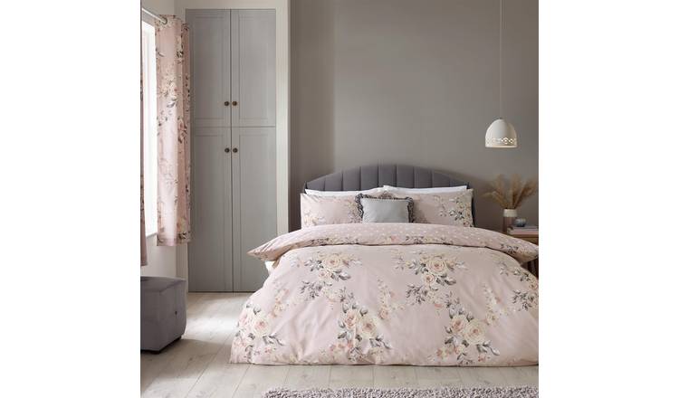 Catherine Lansfield Canterbury Duvet Cover Set - Super King - Blush Pink